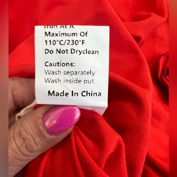 COMMENSE Rosette V-Neck Backless Cami Dress COLOR - Red, NWT Sold out online XL - Picture 10 of 12